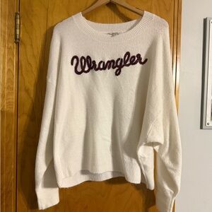 Wrangler Cream Sweater with Maroon Logo